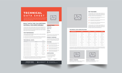 Technical Data Sheet layout template With 2 Style design layout