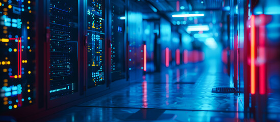 server room, data cloud storage, big databases center. future technology concept background