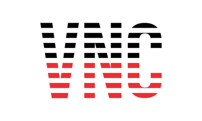 VNC three initial letter iconic line negative space minimal logo design vector template. monogram, abstract, wordmark, business, typography, minimalist, brand, company, flat, modern, unique, simple
