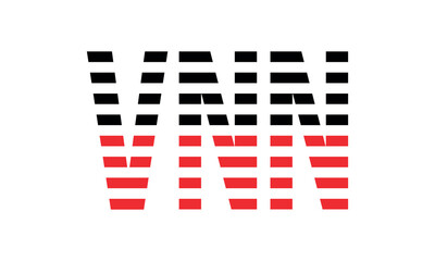 VNN three initial letter iconic line negative space minimal logo design vector template. monogram, abstract, wordmark, business, typography, minimalist, brand, company, flat, modern, unique, simple