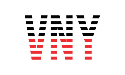 VNY three initial letter iconic line negative space minimal logo design vector template. monogram, abstract, wordmark, business, typography, minimalist, brand, company, flat, modern, unique, simple