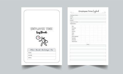 Employee Time Logbook Planner Design Template 