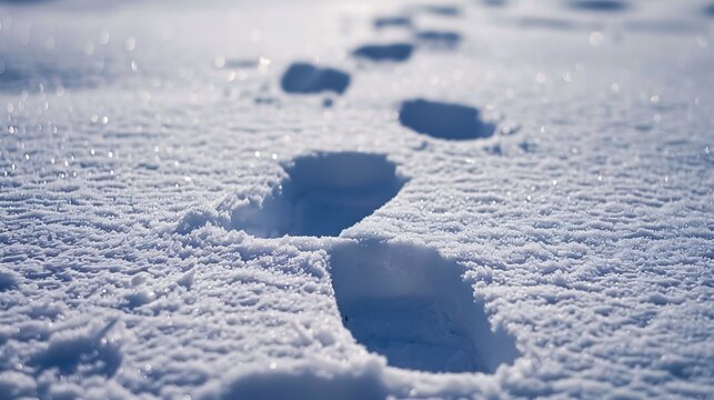 Footprints in the snow leading nowhere as aimless as a broken hearts path