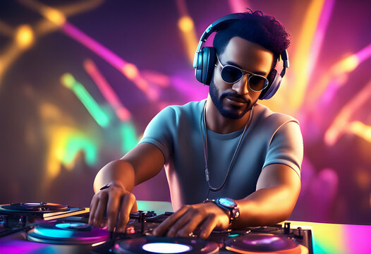 a dj booth night event dance nightclub disc jockey person stereo music headphones turntable deejay record headphone performance stage studio party entertainer club festival clubbing entertainment