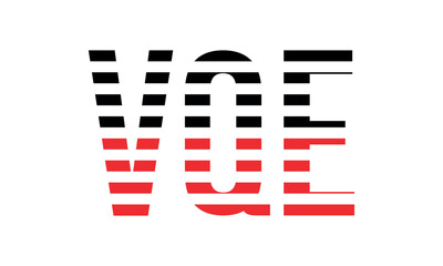 VQE three initial letter iconic line negative space minimal logo design vector template. monogram, abstract, wordmark, business, typography, minimalist, brand, company, flat, modern, unique, simple