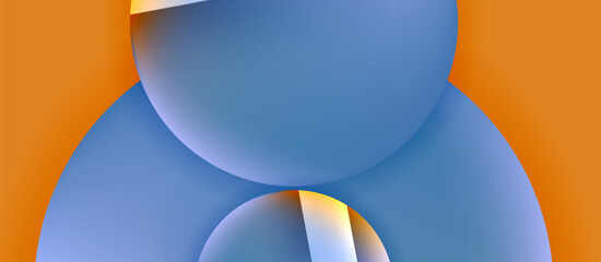 Glossy metal glowing circles geometric background. Minimal abstract composition. Vector illustration For Wallpaper, Banner, Background, Card, Book Illustration, landing page