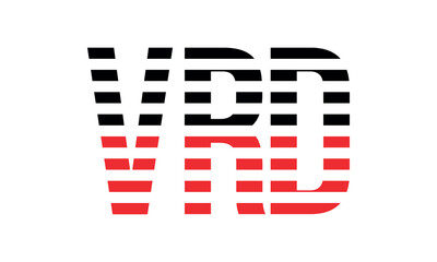 VRD three initial letter iconic line negative space minimal logo design vector template. monogram, abstract, wordmark, business, typography, minimalist, brand, company, flat, modern, unique, simple