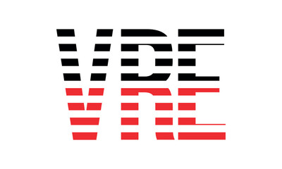 VRE three initial letter iconic line negative space minimal logo design vector template. monogram, abstract, wordmark, business, typography, minimalist, brand, company, flat, modern, unique, simple