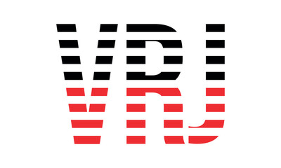 VRJ three initial letter iconic line negative space minimal logo design vector template. monogram, abstract, wordmark, business, typography, minimalist, brand, company, flat, modern, unique, simple