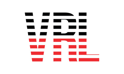 VRL three initial letter iconic line negative space minimal logo design vector template. monogram, abstract, wordmark, business, typography, minimalist, brand, company, flat, modern, unique, simple