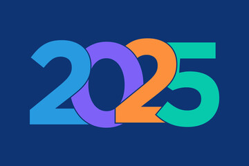 2025 Happy New Year, colorful design vector. trend new year 2025 template