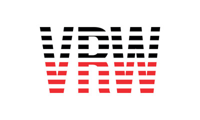 VRW three initial letter iconic line negative space minimal logo design vector template. monogram, abstract, wordmark, business, typography, minimalist, brand, company, flat, modern, unique, simple