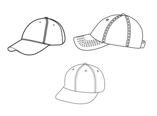 Baseball Cap SVG Bundle, Baseball Cap, Baseball Cap Clipart, Cut Files For Silhouette, Snapback Hat