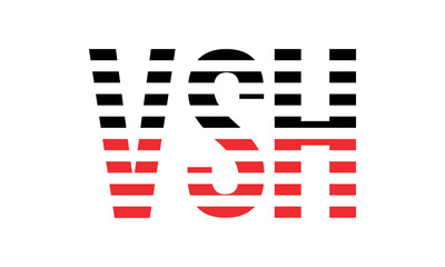 VSH three initial letter iconic line negative space minimal logo design vector template. monogram, abstract, wordmark, business, typography, minimalist, brand, company, flat, modern, unique, simple