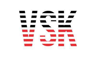 VSK three initial letter iconic line negative space minimal logo design vector template. monogram, abstract, wordmark, business, typography, minimalist, brand, company, flat, modern, unique, simple