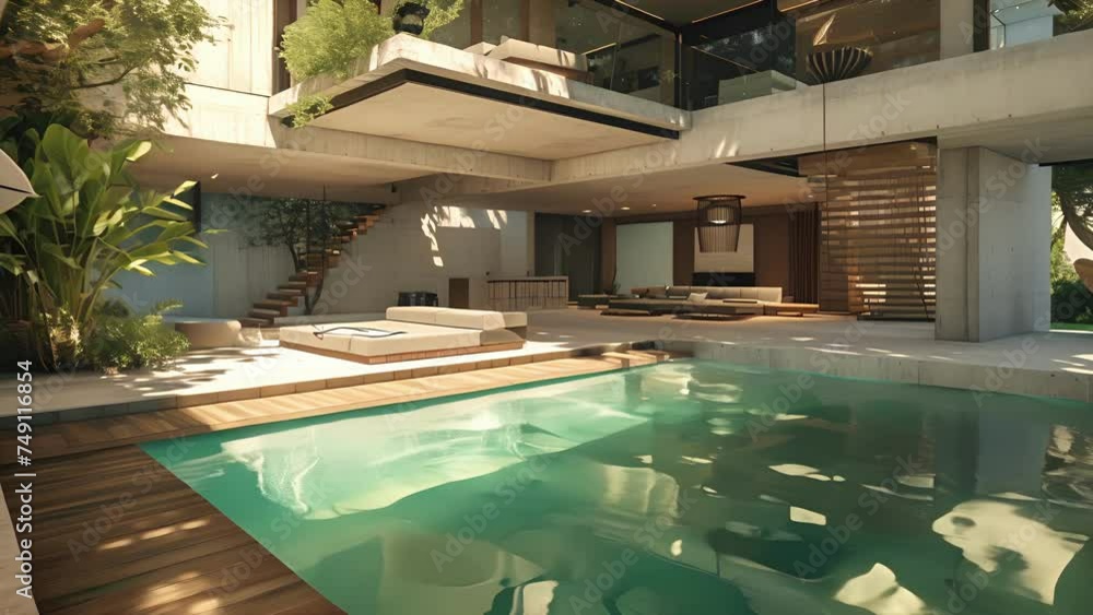Poster this oneofakind home features a floating pool in the center of the living space providing a truly im