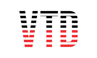 VTD three initial letter iconic line negative space minimal logo design vector template. monogram, abstract, wordmark, business, typography, minimalist, brand, company, flat, modern, unique, simple