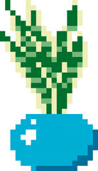 Fototapeta premium Plant cartoon icon in pixel style