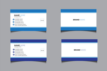 double sided business card template with modern style.