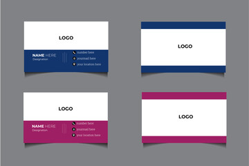 double sided business card template with modern style.