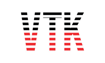 VTK three initial letter iconic line negative space minimal logo design vector template. monogram, abstract, wordmark, business, typography, minimalist, brand, company, flat, modern, unique, simple