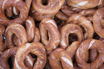 Turkish Bagel Simit on table 
