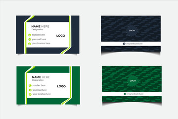 double sided business card template with modern style.