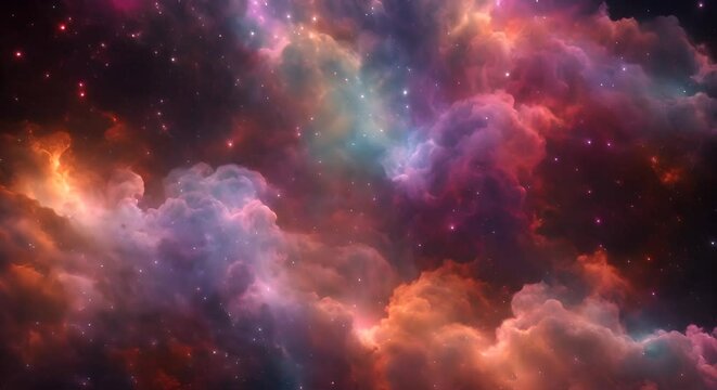 Nebula Waltz Seamless Dance of Colorful Cosmic Clouds