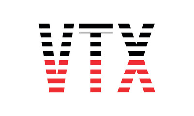 VTX three initial letter iconic line negative space minimal logo design vector template. monogram, abstract, wordmark, business, typography, minimalist, brand, company, flat, modern, unique, simple