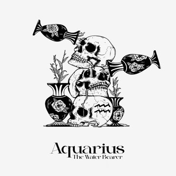aquarius Zodiac tattoo designs	