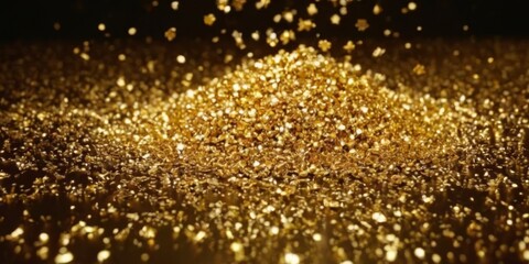 Golden particles. Abstract glamour background for celebration
