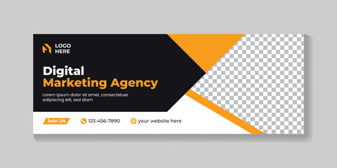 Corporate digital marketing facebook cover design and creative web banner template