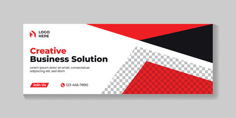 Professional creative business solution facebook cover design and corporate modern web banner template