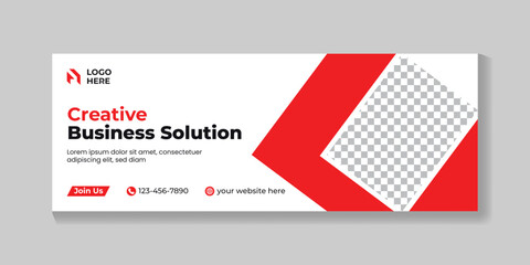 Professional creative business solution facebook cover design and corporate modern web banner template
