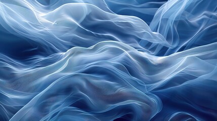 Obraz premium Abstract blue background, wave or veil texture