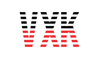 VXK three initial letter iconic line negative space minimal logo design vector template. monogram, abstract, wordmark, business, typography, minimalist, brand, company, flat, modern, unique, simple