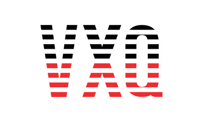 Fototapeta na wymiar VXQ three initial letter iconic line negative space minimal logo design vector template. monogram, abstract, wordmark, business, typography, minimalist, brand, company, flat, modern, unique, simple