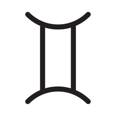 Gemini sign. astrological sign symbols. black vector. symbol for horoscope.