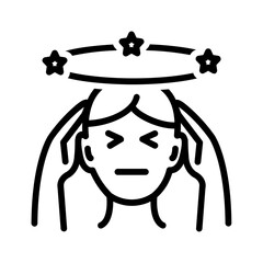 Vector black line icon for Suffering