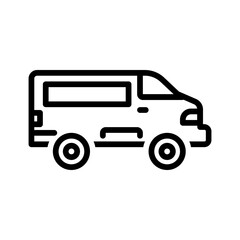 Fototapeta premium Vector black line icon for Van