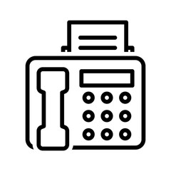 Vector black line icon for Fax