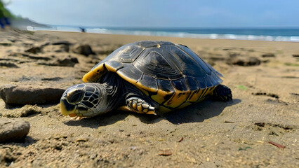 Obraz premium turtle on the sand