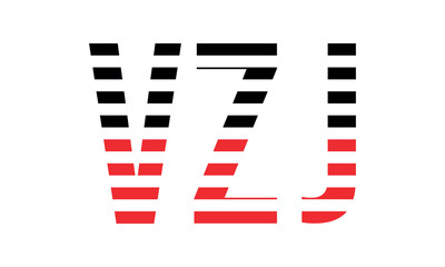 VZJ three initial letter iconic line negative space minimal logo design vector template. monogram, abstract, wordmark, business, typography, minimalist, brand, company, flat, modern, unique, simple