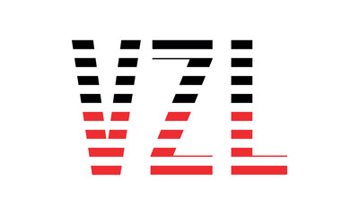 VZL three initial letter iconic line negative space minimal logo design vector template. monogram, abstract, wordmark, business, typography, minimalist, brand, company, flat, modern, unique, simple