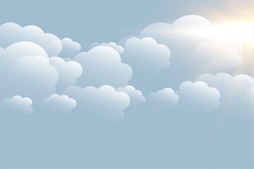 beautiful clouds skyscape background with light effect
