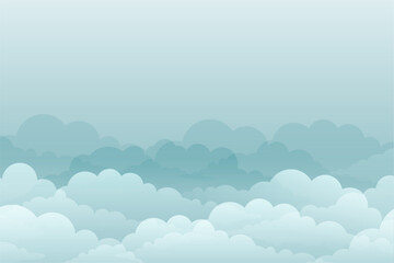 modern cloudy skyscape background with papercut effect