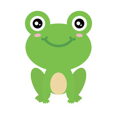 Smiling cute frog icon. Vector.