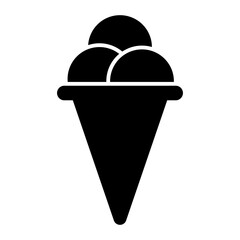 Ice cream cone silhouette icon. Vector.