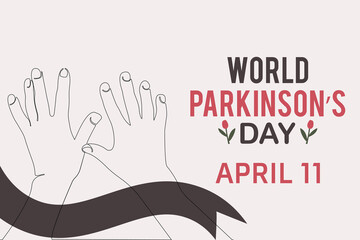 World Parkinson's Day horizontal banner background design template.
Parkinson's disease poster vector illustration.
