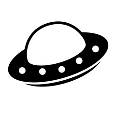 UFO silhouette icon. Invader icon. Vector.